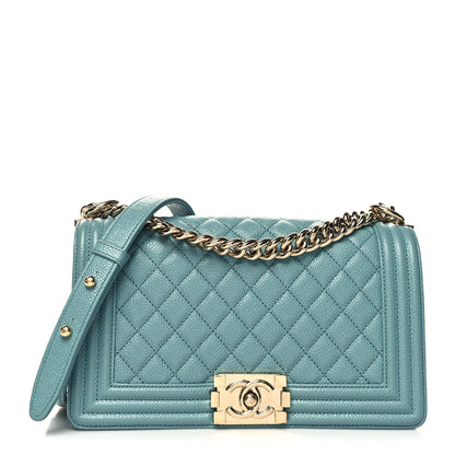 Chanel Caviar Quilted Medium Boy Flap Light Blue 1 of 10