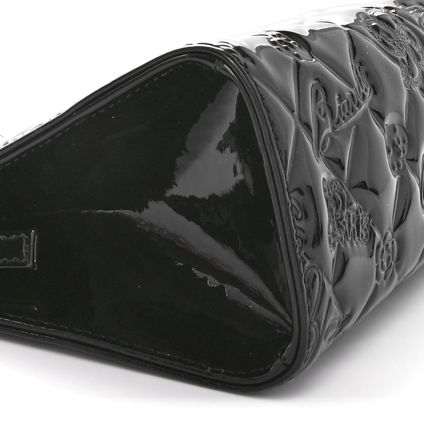 Patent Calfskin Lucky Symbols Pochette Black