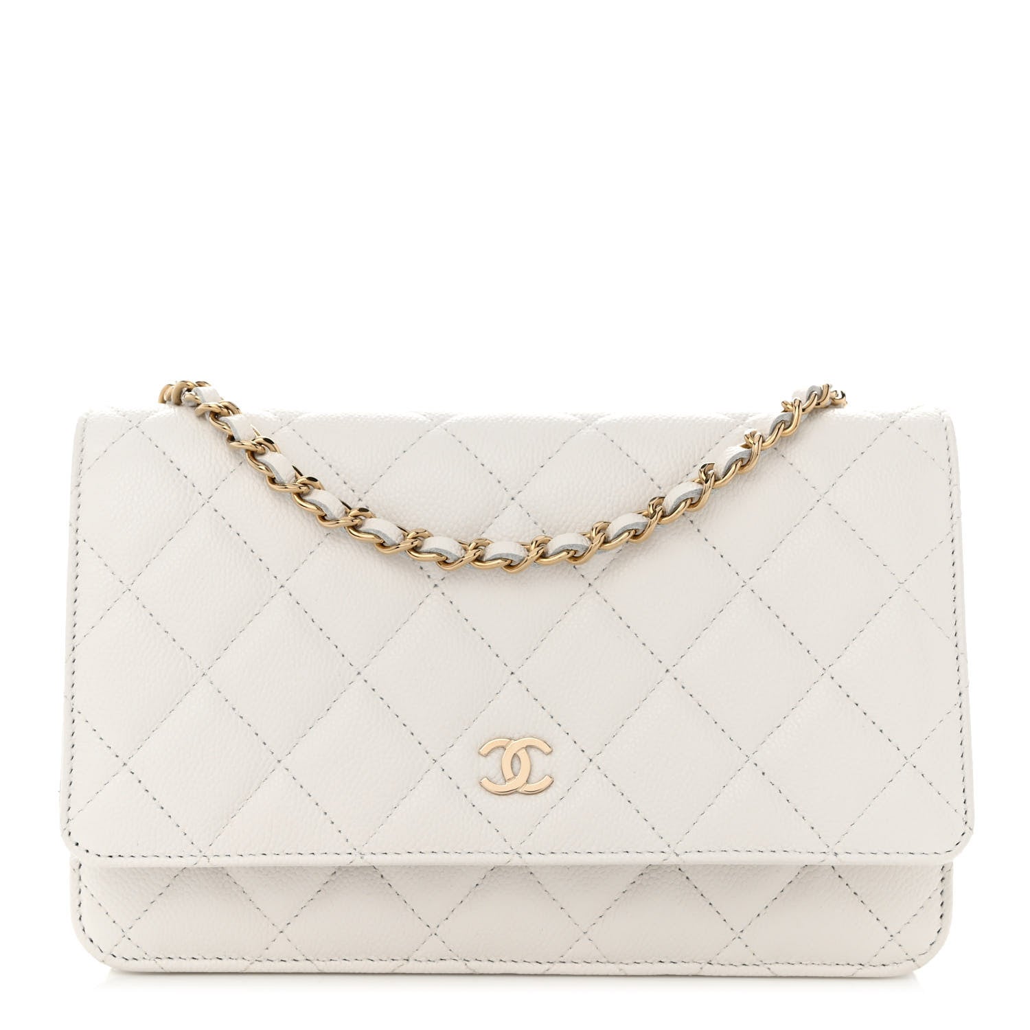 Chanel Caviar Quilted Wallet On Chain WOC White 1 of 11