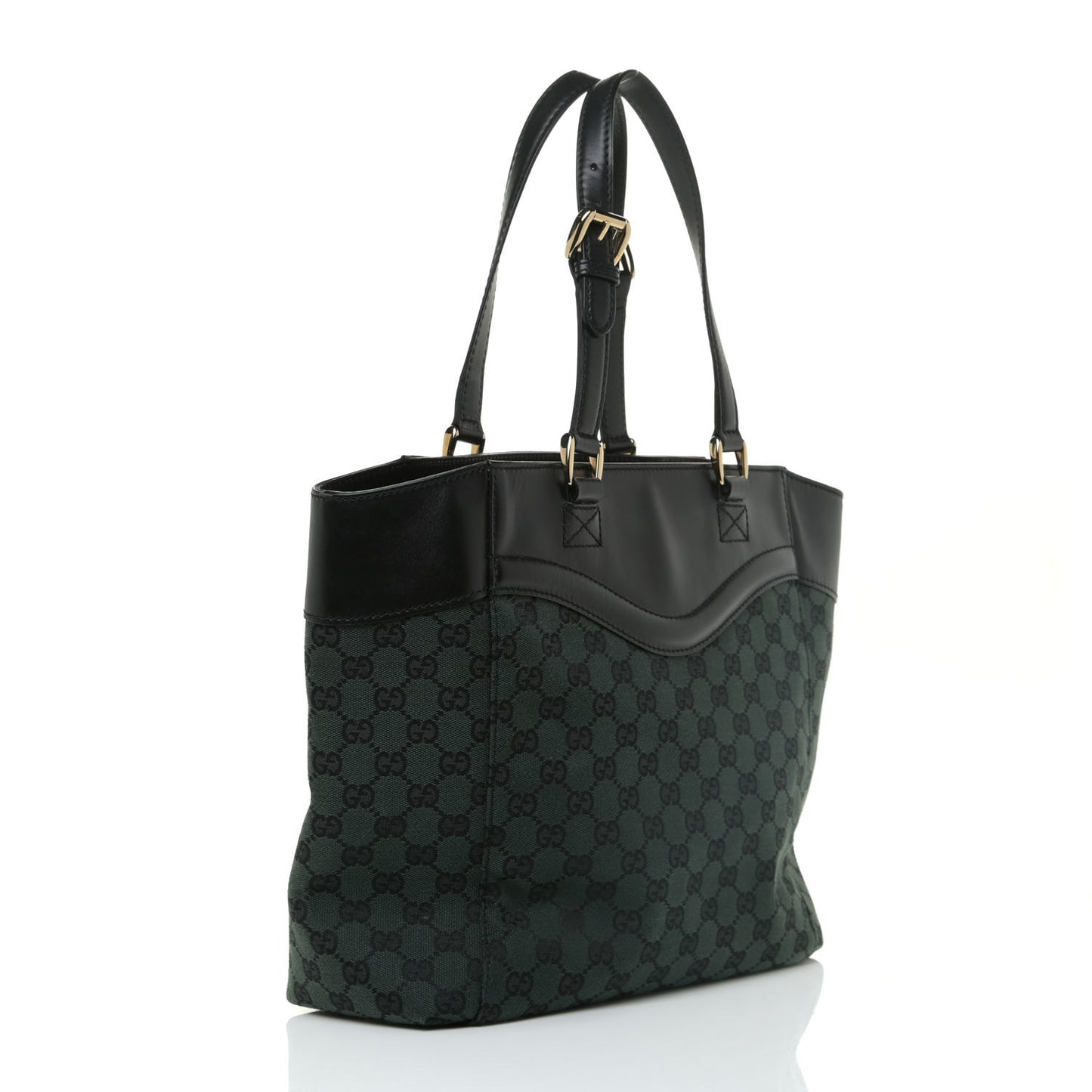 Monogram Crest Tote Green Black