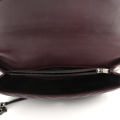 Saint Laurent Sheepskin Matelasse Chevron Monogram Large College Satchel Bordeaux 5 of 9