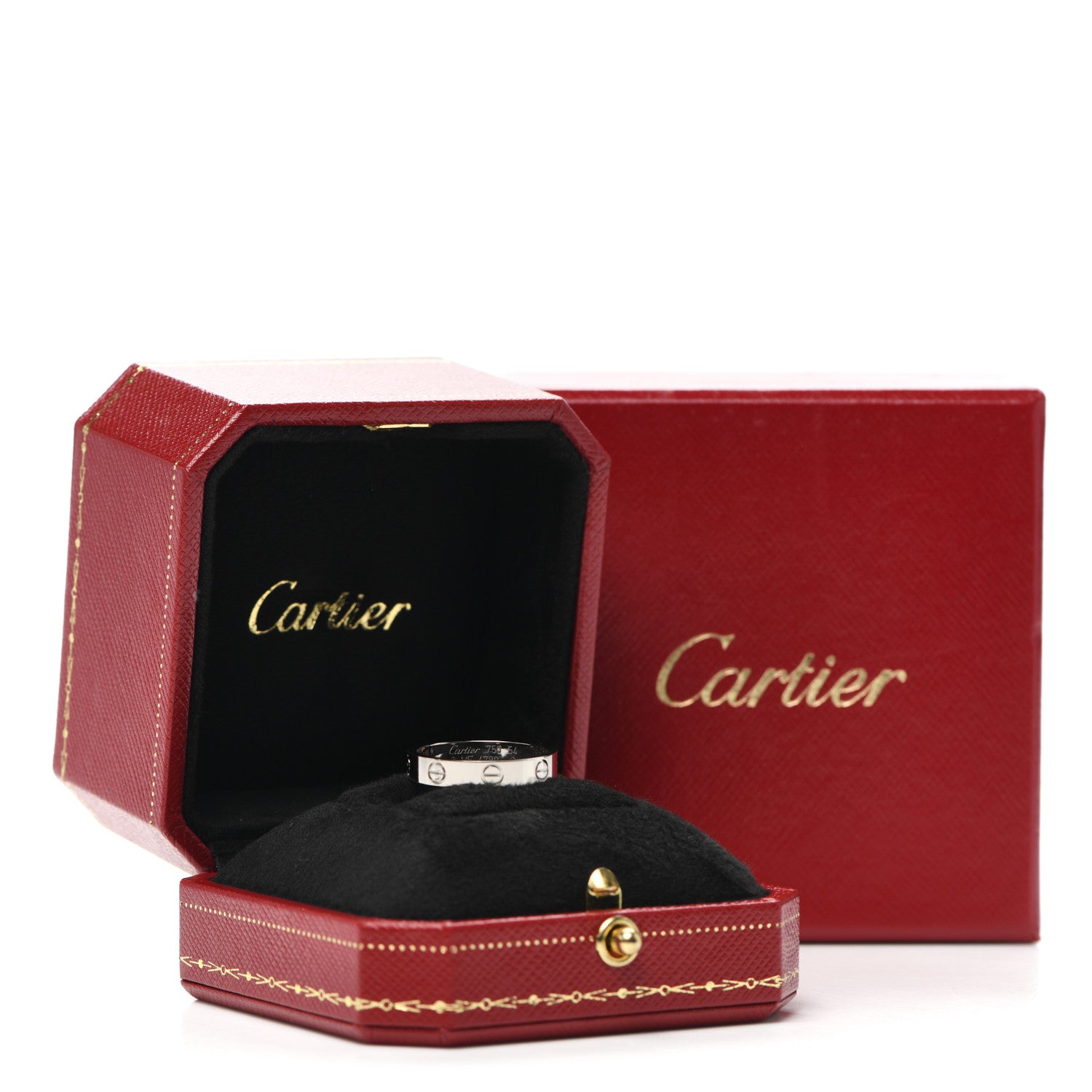 Cartier 18K White Gold 3.5mm LOVE Wedding Band Ring 54 6.75 6 of 6