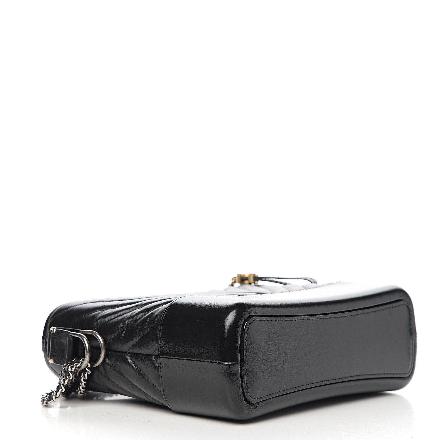 Chanel Aged Calfskin Chevron Quilted Medium Gabrielle Hobo Black 3 of 9
