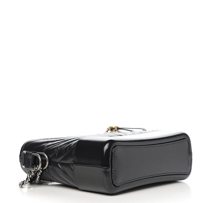Chanel Aged Calfskin Chevron Quilted Medium Gabrielle Hobo Black 3 of 9