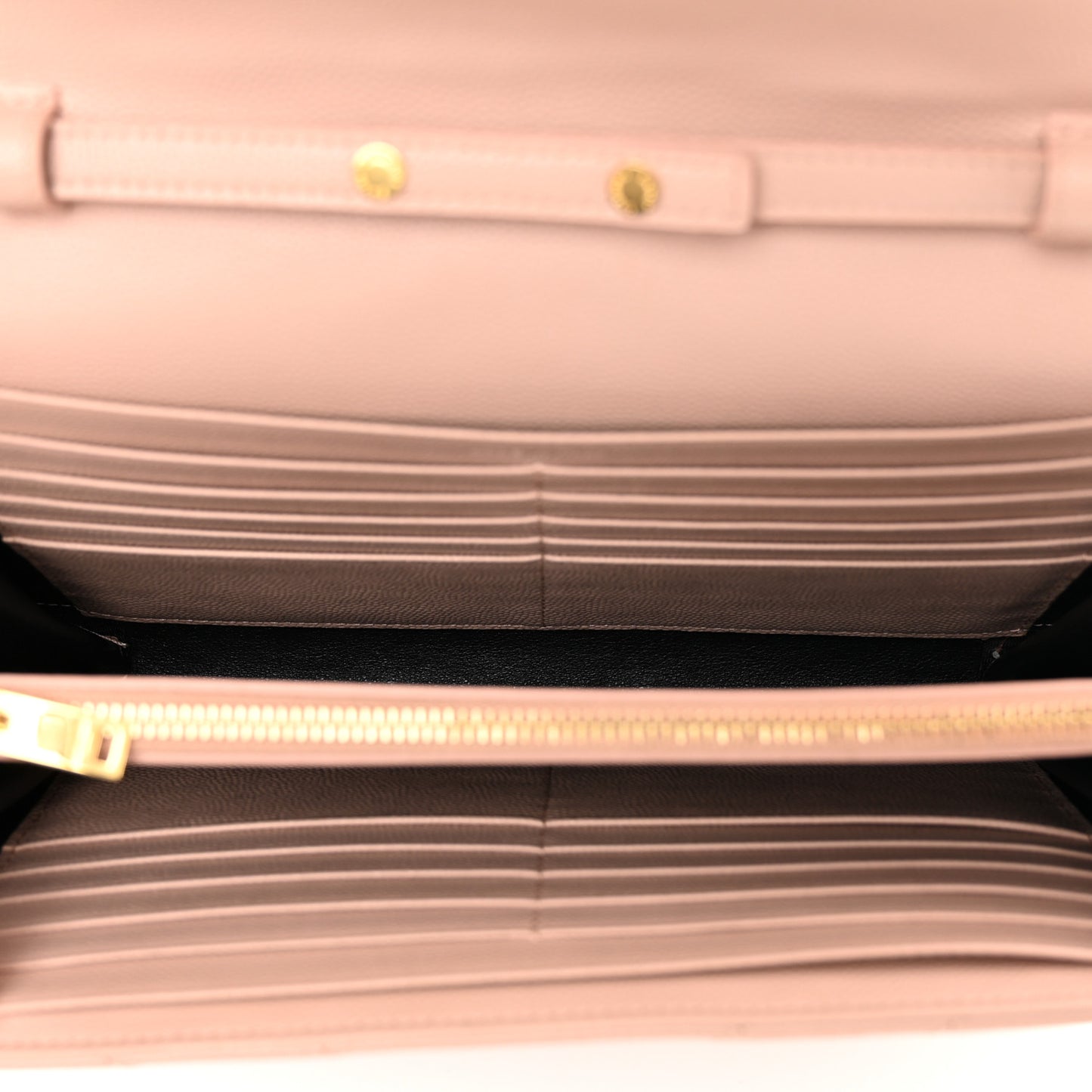 Grain De Poudre Matelasse Chevron Monogram Chain Wallet Pale Blush