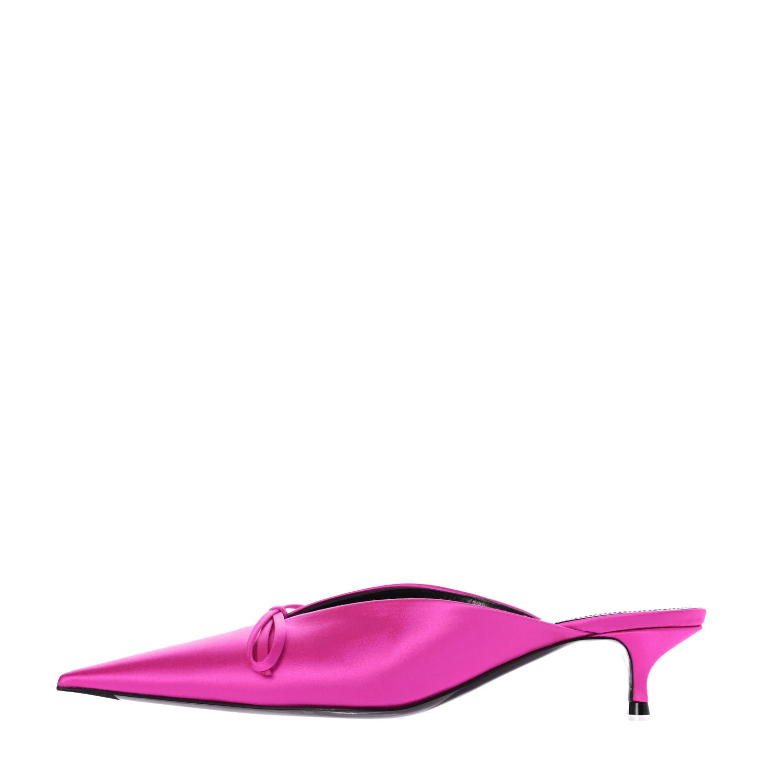 Balenciaga Satin Pointed Toe Knife 40mm Mules 37.5 Rose Fuchsia 1 of 4