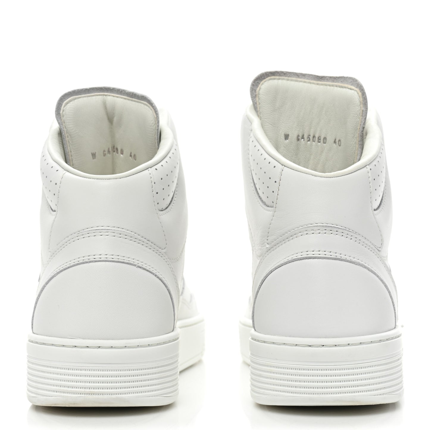 Calfskin CC High Top Sneaker 40 White