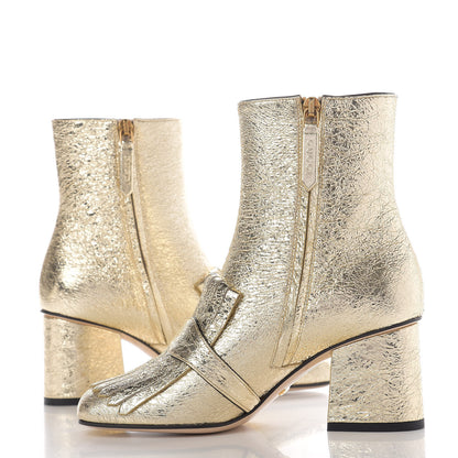 Gucci Galassia GG Marmont Fringe 75mm Ankle Boots 35 Platino 11 of 13