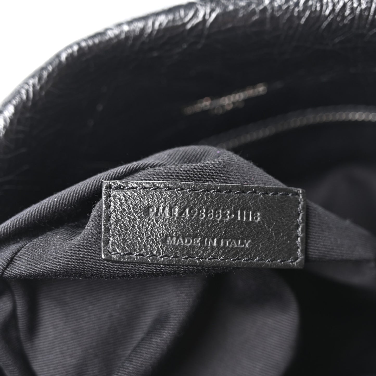 Crinkled Calfskin Matelasse Monogram Large Niki Chain Satchel Black