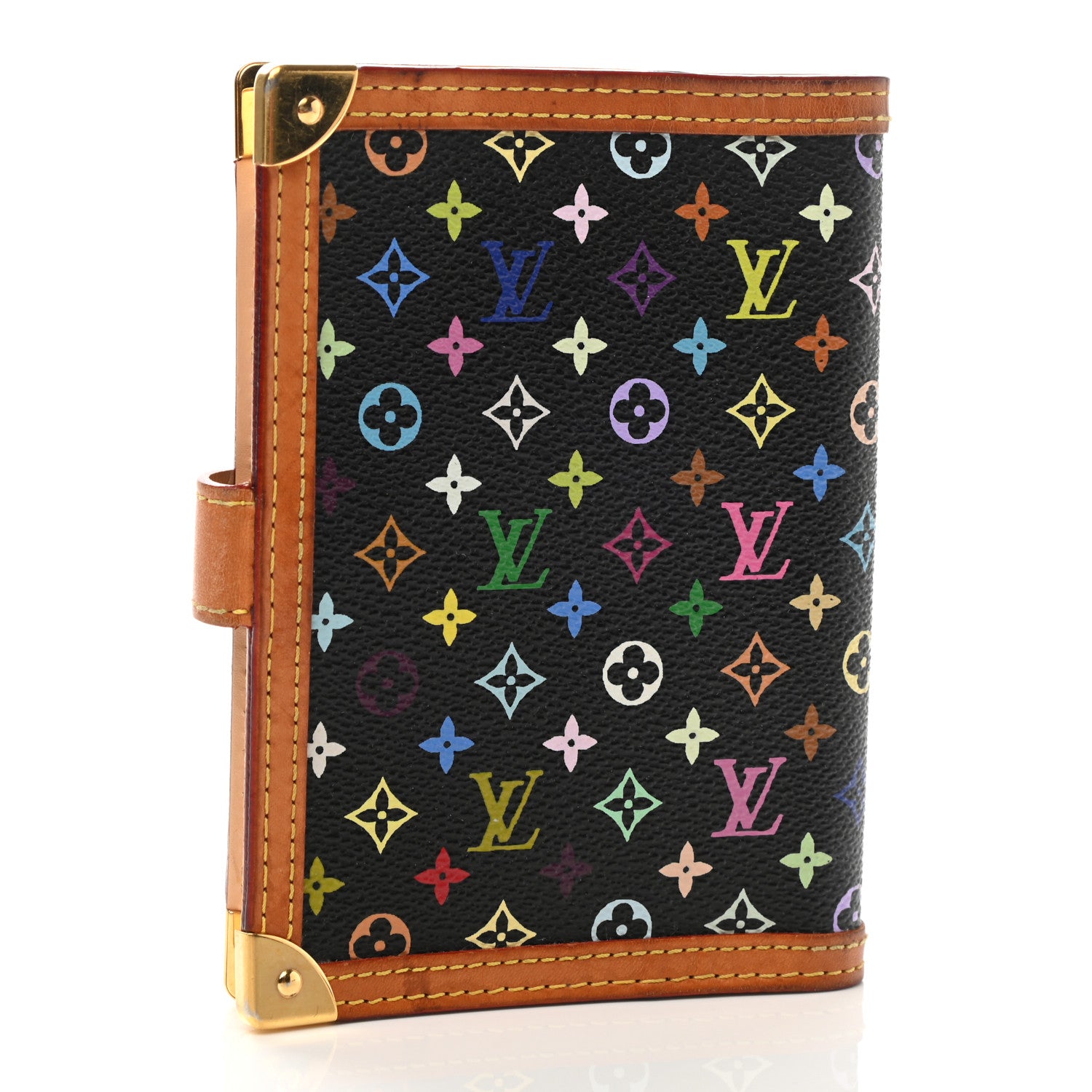 Louis Vuitton Monogram Multicolor Small Ring Agenda Cover Black 3 of 6
