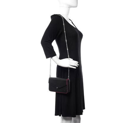 Louis Vuitton Epi Pochette Felicie Black Hot Pink 2 of 9
