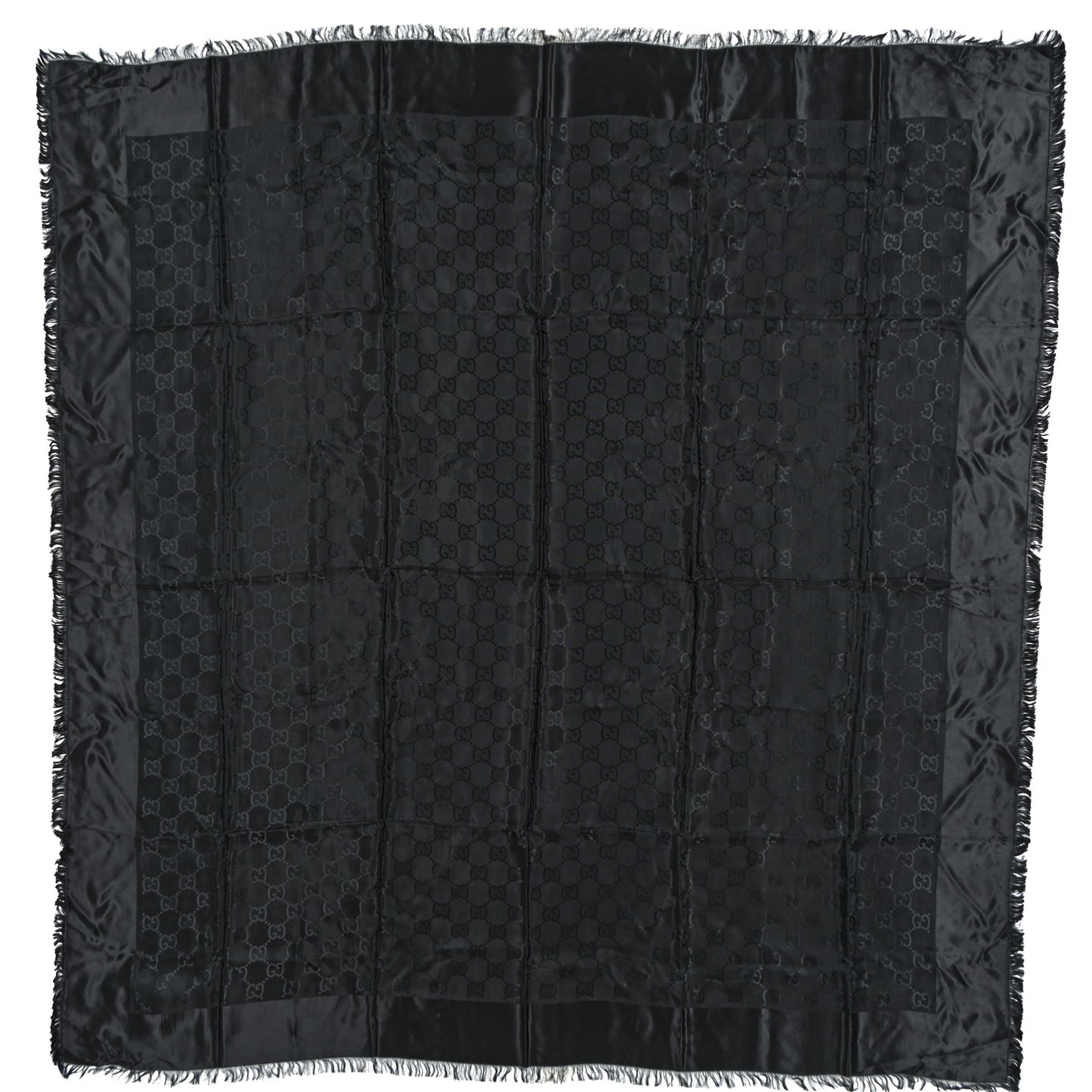 Viscose Modal GG Monogram Square Shawl Black