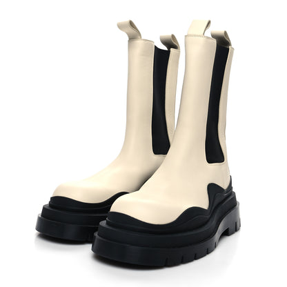 Bottega Veneta Calfskin The Tire Chelsea Boots 40 Sea Salt Black 3 of 7