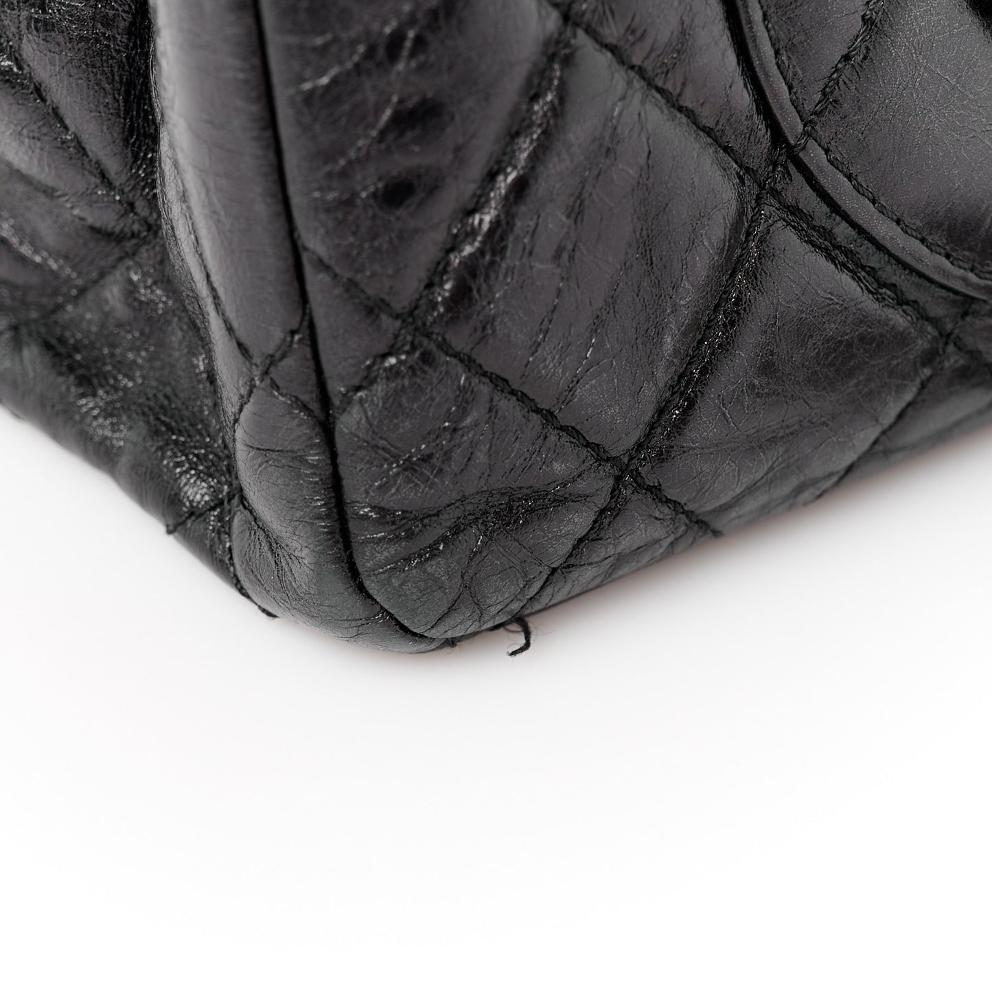 Aged Calfskin Quilted 2.55 Reissue 227 Flap Black