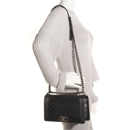 Chanel Lambskin Quilted Medium Boy Flap Black 2 of 8