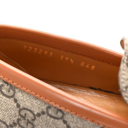 Gucci GG Supreme Monogram Cordovan Lux Womens Harald Horsebit 25mm Platform Loafers 39.5 Beige Ebony 10 of 10