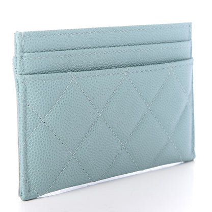 Chanel Caviar Quilted Filigree Card Holder Light Blue 3 of 7
