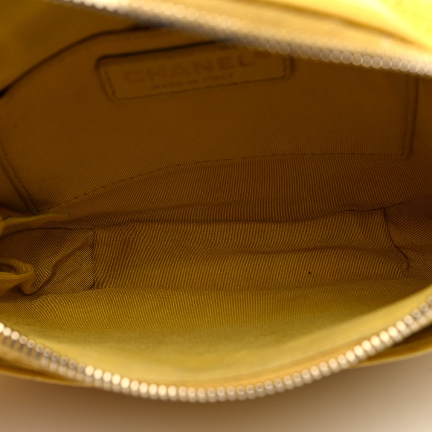 Crumpled Glazed Lambskin Quilted Waist Bag Fanny Pack Yellow