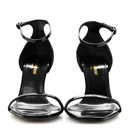 Saint Laurent Patent Calfskin Opyum 85 Sandals 38.5 Black 3 of 10