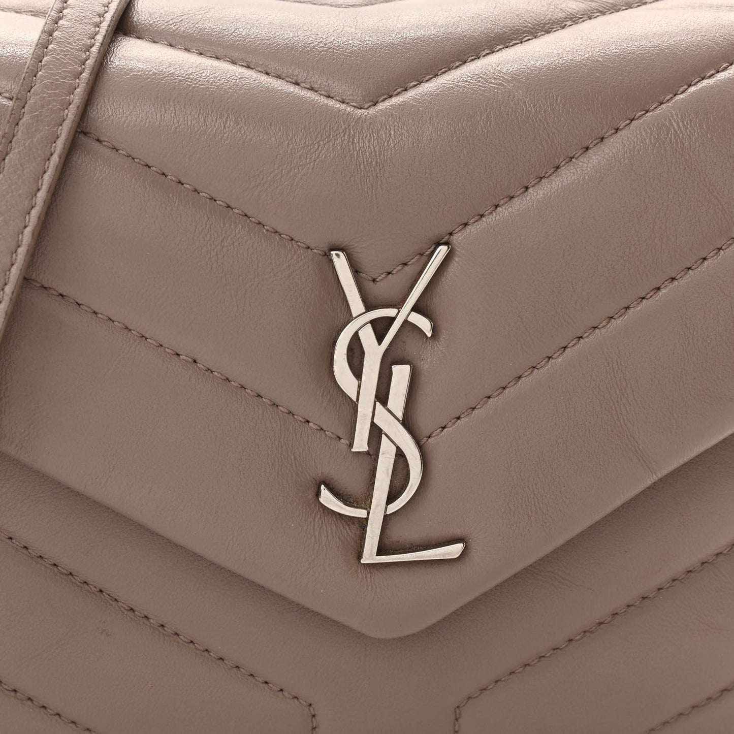 Calfskin Y Quilted Monogram Toy Loulou Crossbody Bag Taupe