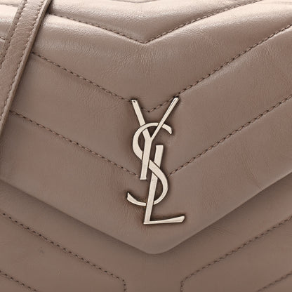 Saint Laurent Calfskin Y Quilted Monogram Toy Loulou Crossbody Bag Taupe 10 of 14