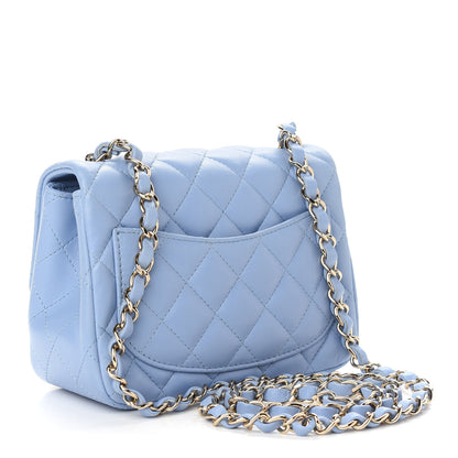 Chanel Lambskin Quilted Mini Square Flap Light Blue 2 of 8