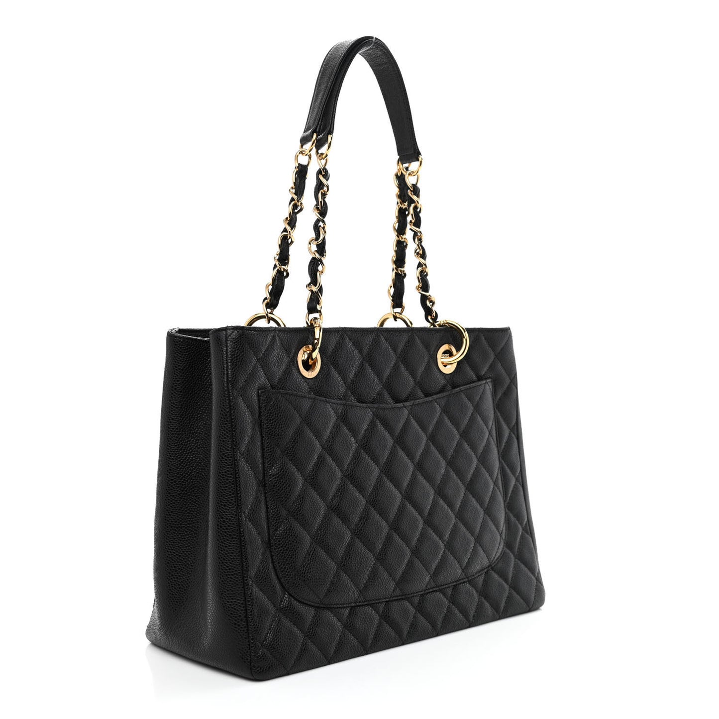 Caviar Quilted Grand Shopping Tote GST Black