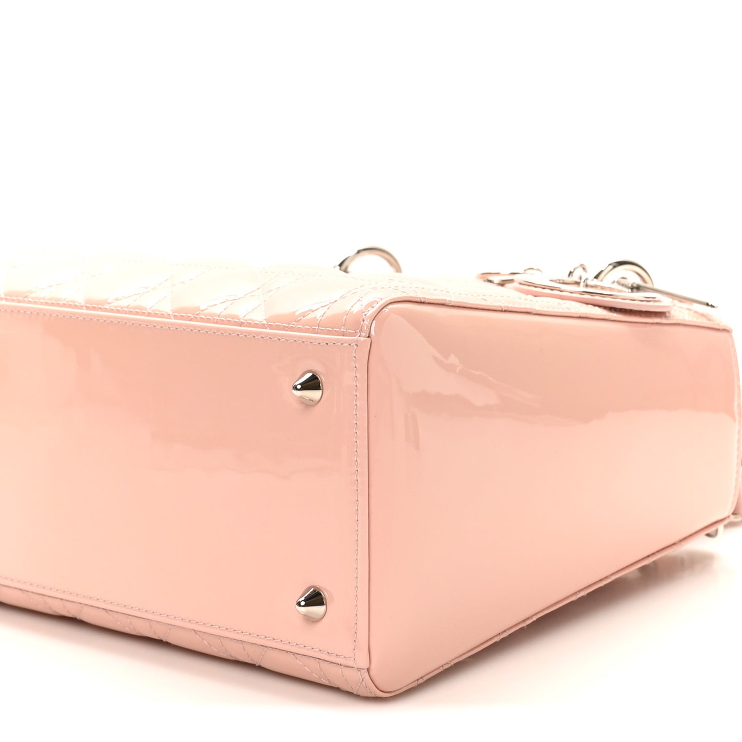 Patent Cannage Medium Lady Dior Light Pink