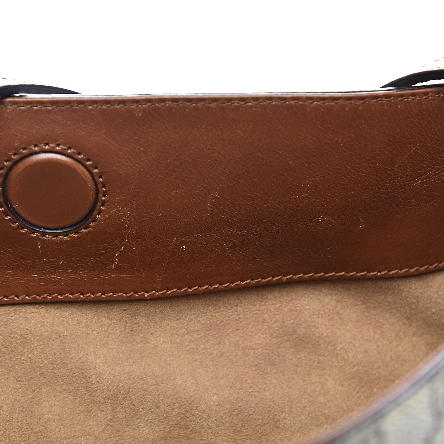 GG Supreme Monogram Linea A Foldover Tote Brown