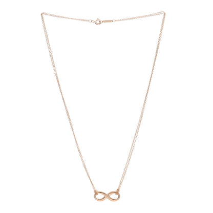 Tiffany 18K Rose Gold Infinity Double Chain Pendant Necklace 2 of 4