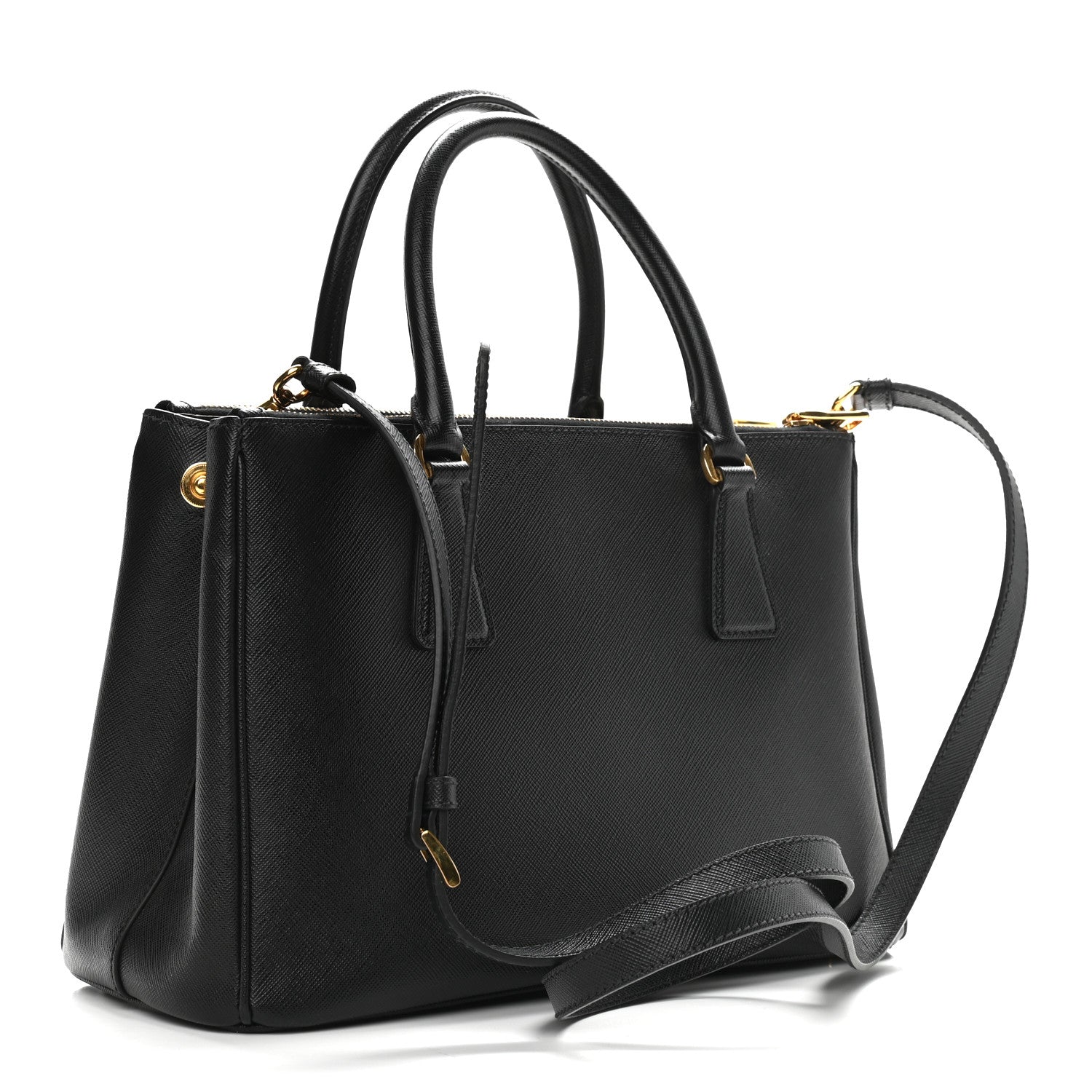 Prada Saffiano Small Galleria Double Zip Tote Black 3 of 9