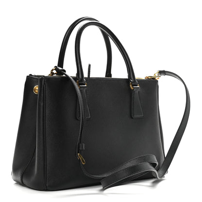 Prada Saffiano Small Galleria Double Zip Tote Black 3 of 9
