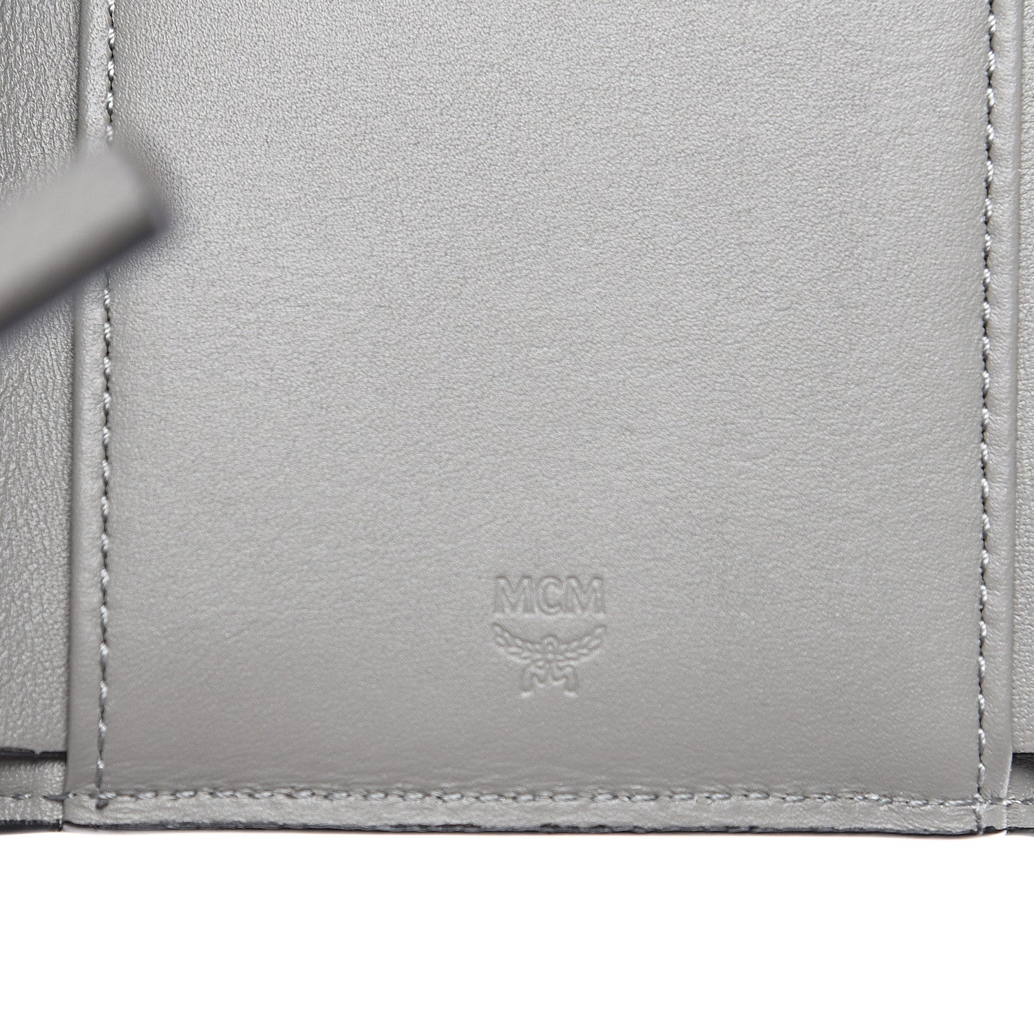 MCM Patent Monogram Three Fold Wallet Grey 5 of 6
