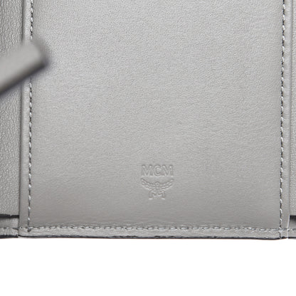 MCM Patent Monogram Three Fold Wallet Grey 5 of 6