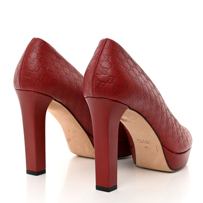 Gucci Soft Guccissima GG Peep Toe Heels 41 Red 4 of 8