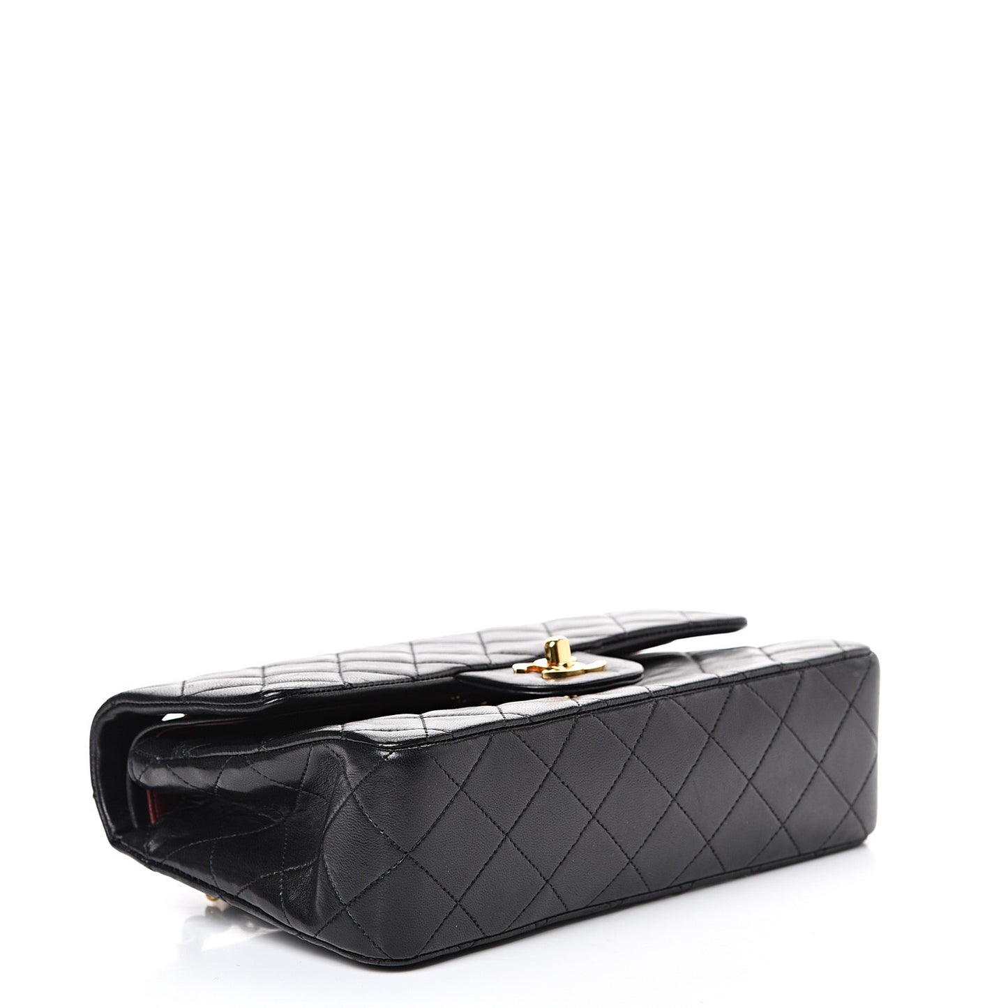 Lambskin Quilted Small Double Flap Black