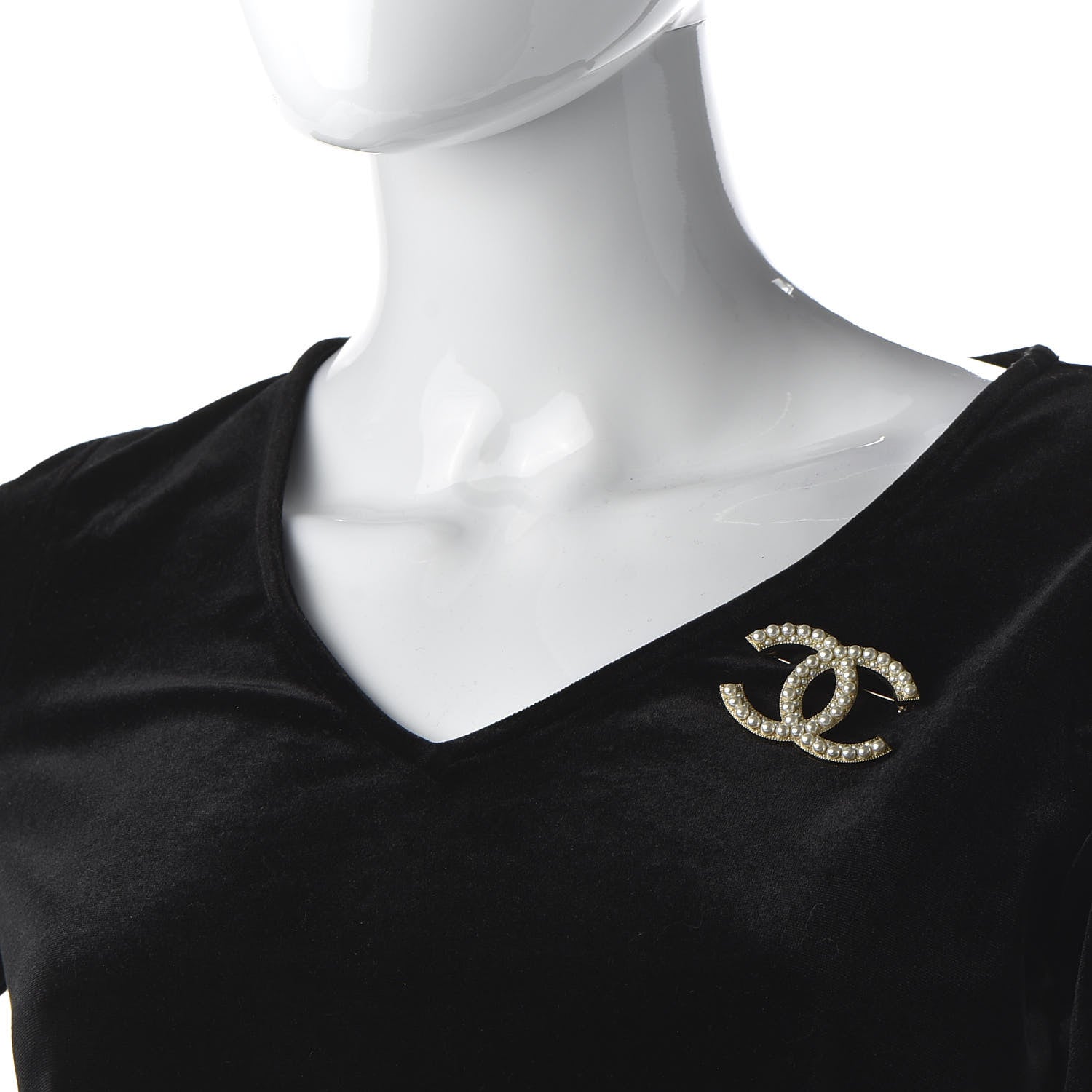 Chanel Pearl CC Brooch Gold 2 of 4