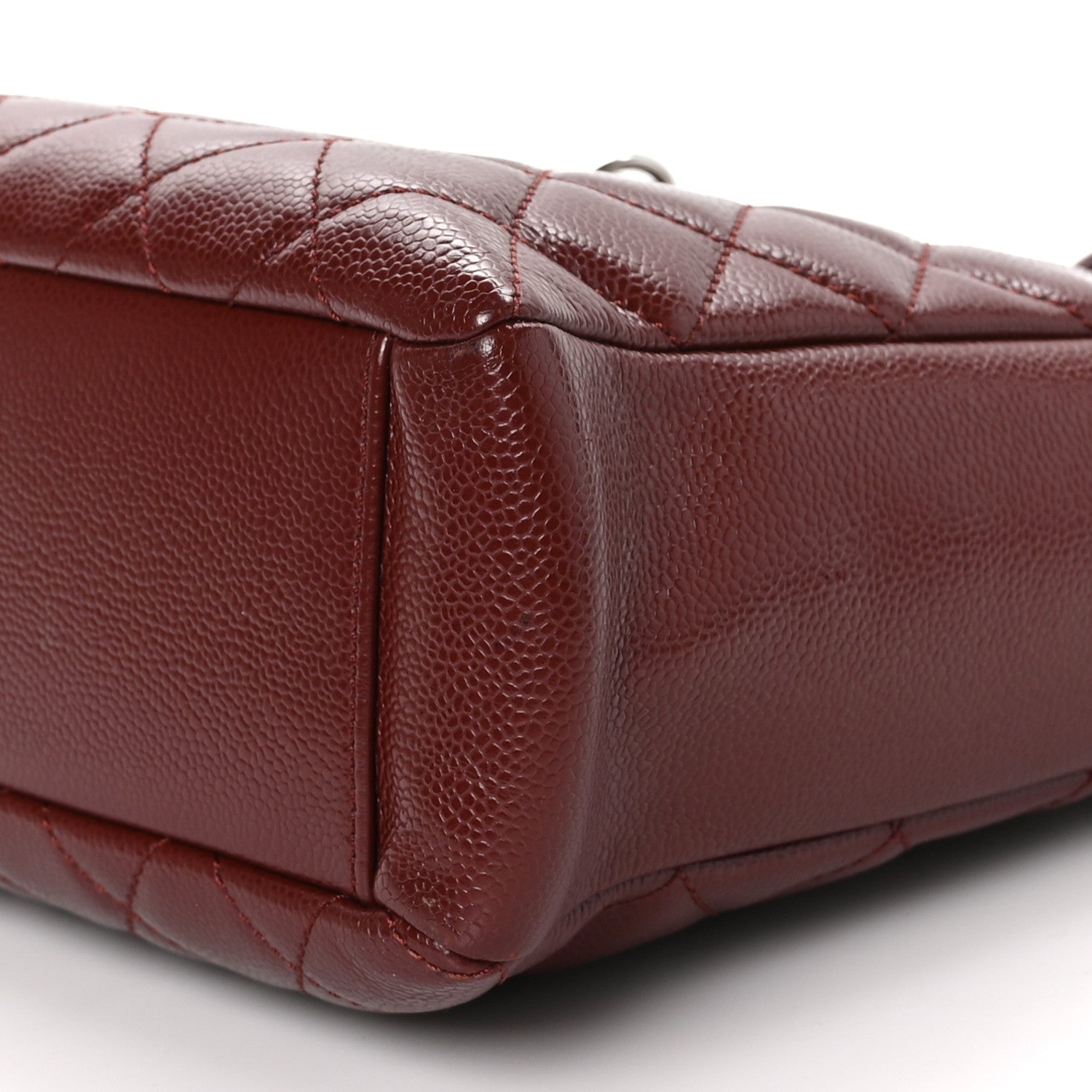 Chanel Caviar Quilted Petit Shopping Tote PST Burgundy Burgundy 10 of 11