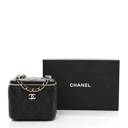 Chanel Caviar Quilted Mini Vanity Case With Chain Black 11 of 11