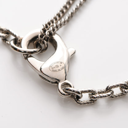 Chanel Pearl Baguette Crystal CC Long Necklace Silver 6 of 6