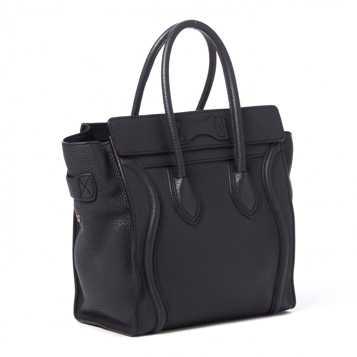 Drummed Calfskin Micro Luggage Black