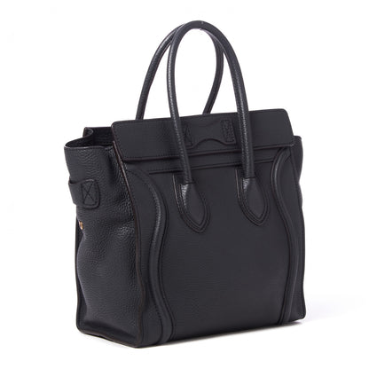 Celine Drummed Calfskin Micro Luggage Black 2 of 9