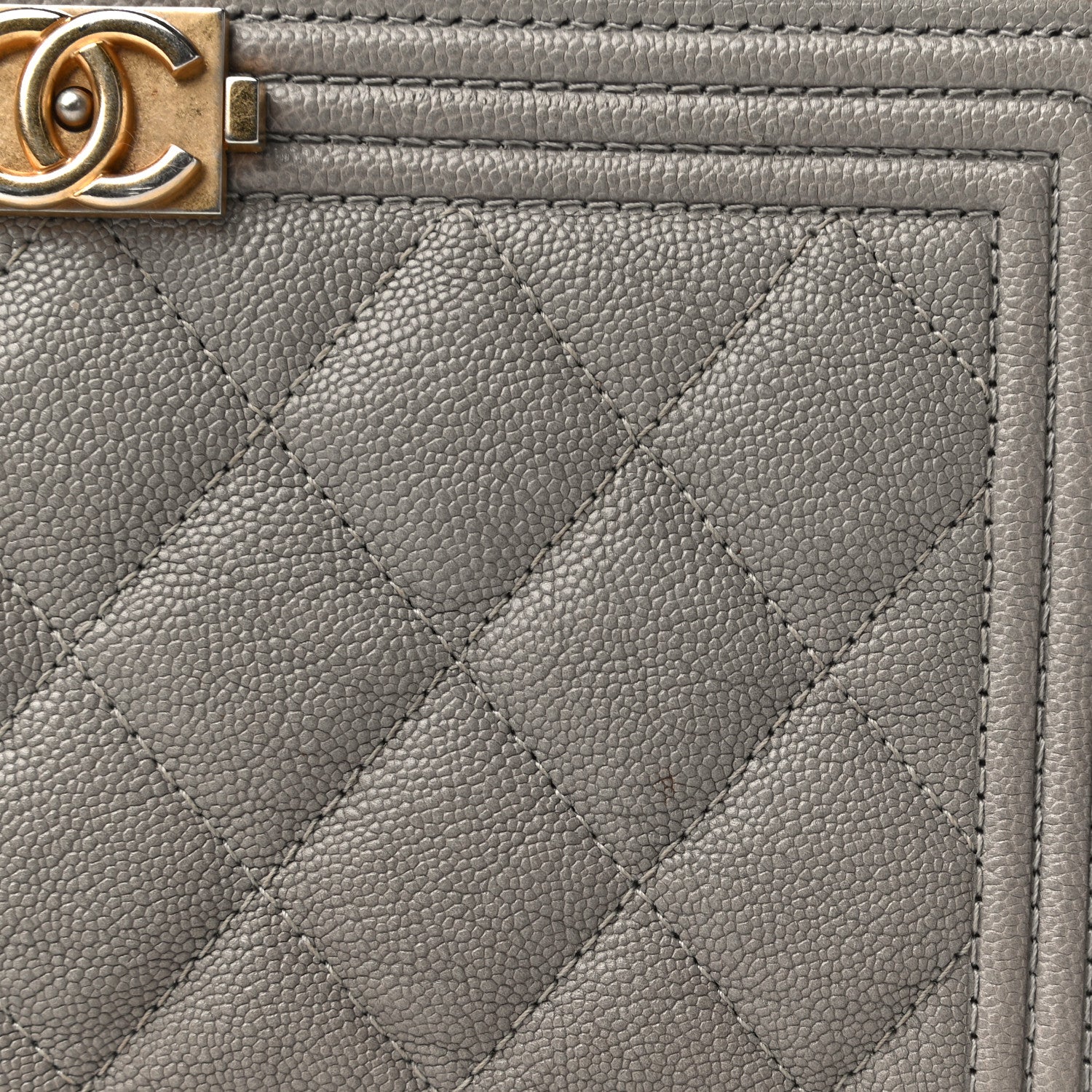 Chanel Caviar Quilted Small Boy Clutch With Chain Grey 14 of 16