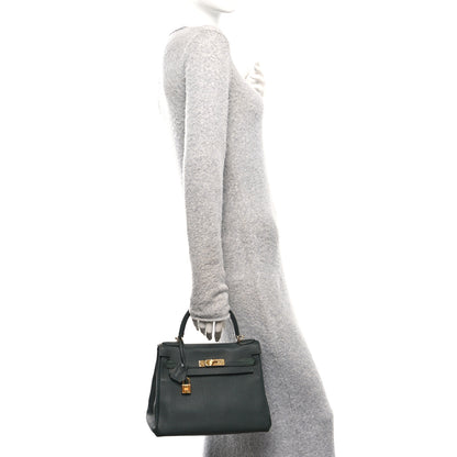 Hermes Togo Kelly Retourne 28 Vert Fonce 2 of 16