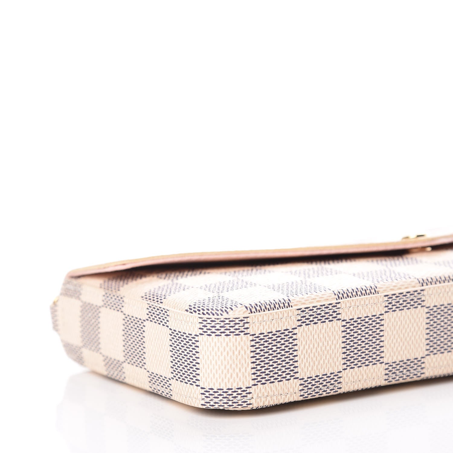 Louis Vuitton Damier Azur Pochette Felicie Chain Wallet Rose Ballerine 12 of 14