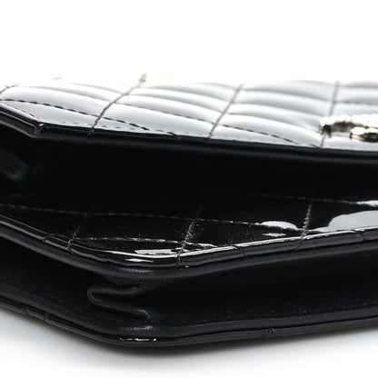 Chanel Patent Quilted Brilliant Wallet On Chain WOC Black 8 of 9