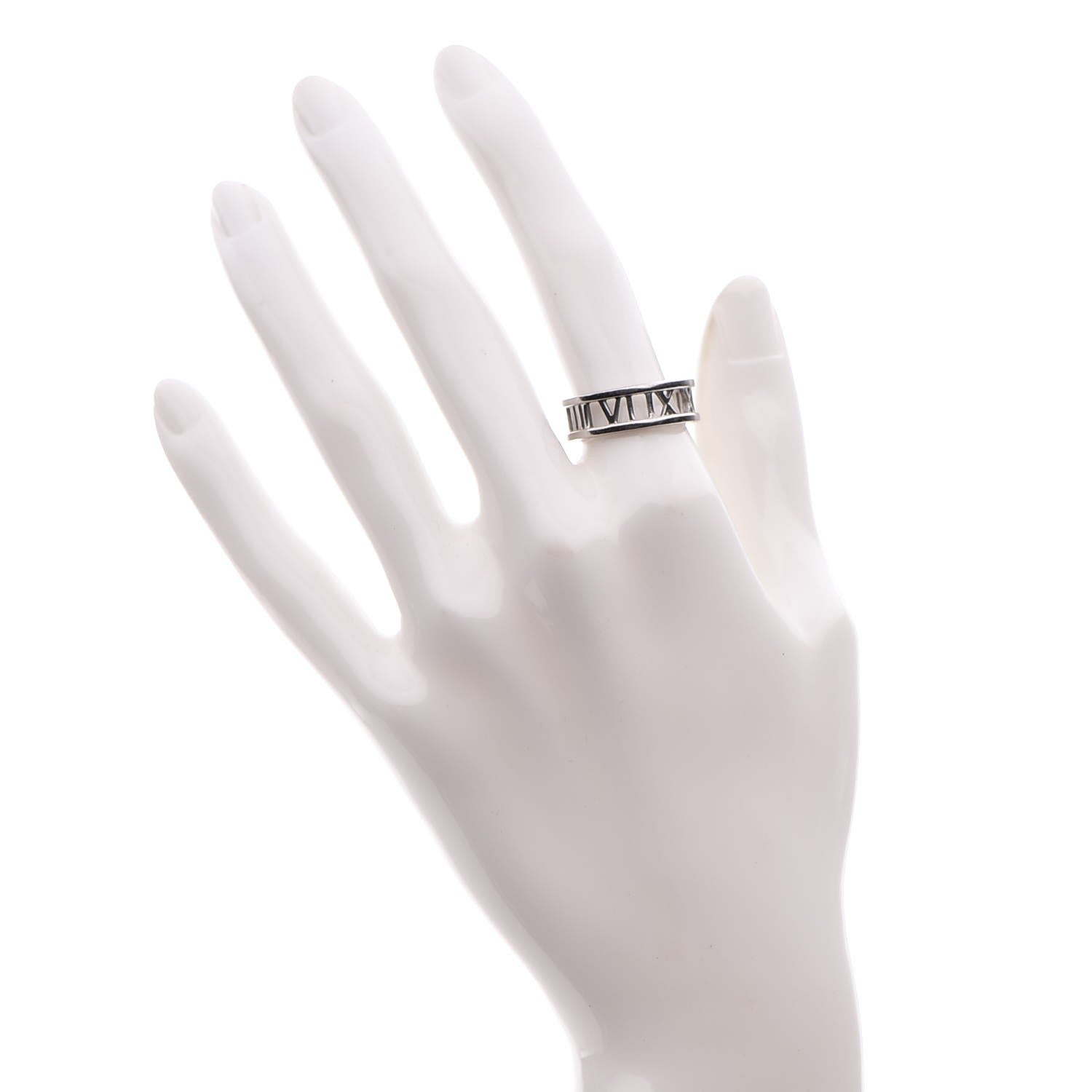 Tiffany 18K White Gold Atlas Open Ring 56 7.50 2 of 6
