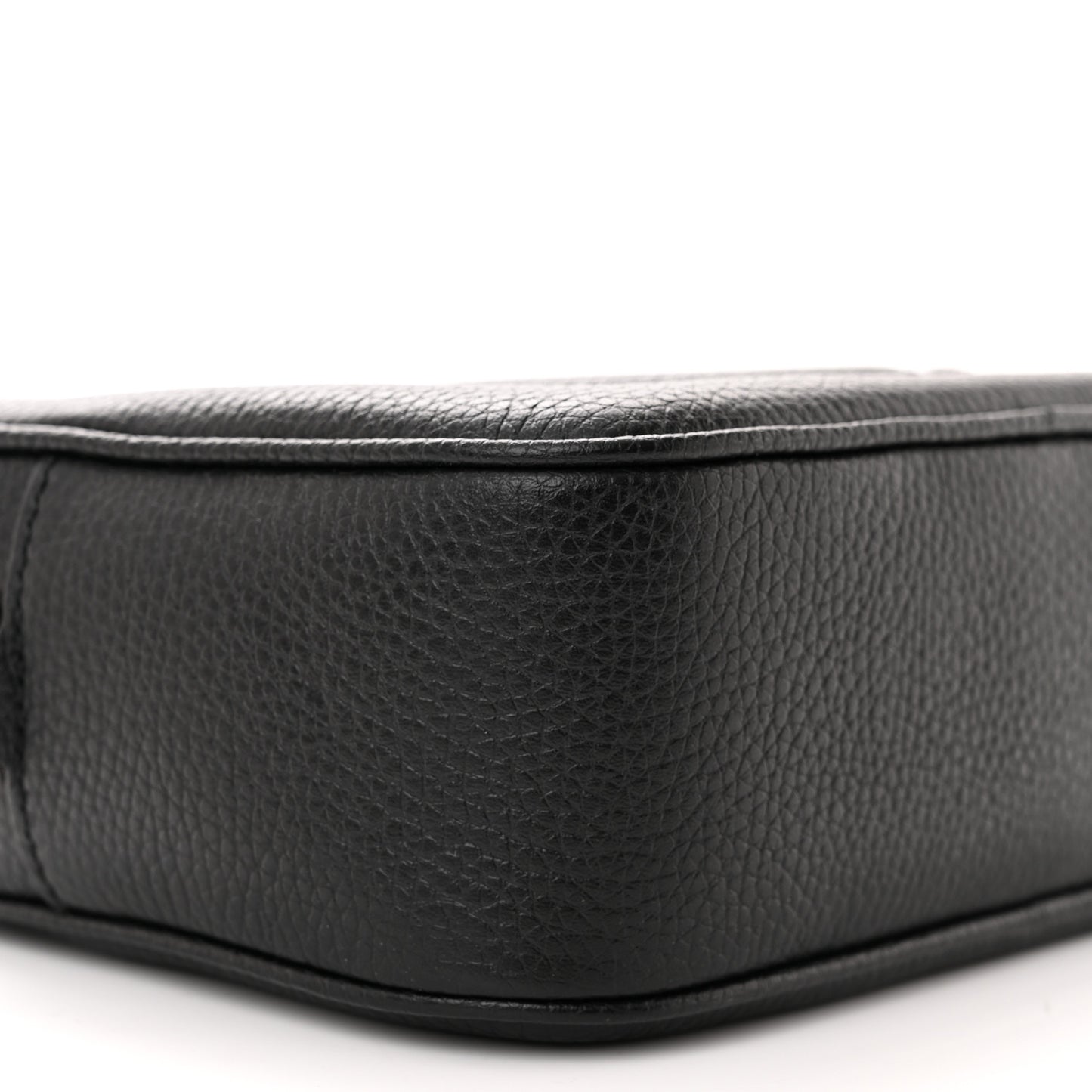 Pebbled Calfskin Small Soho Disco Bag Black