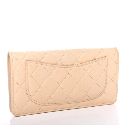 Chanel Caviar Quilted Yen Wallet Beige 3 of 9