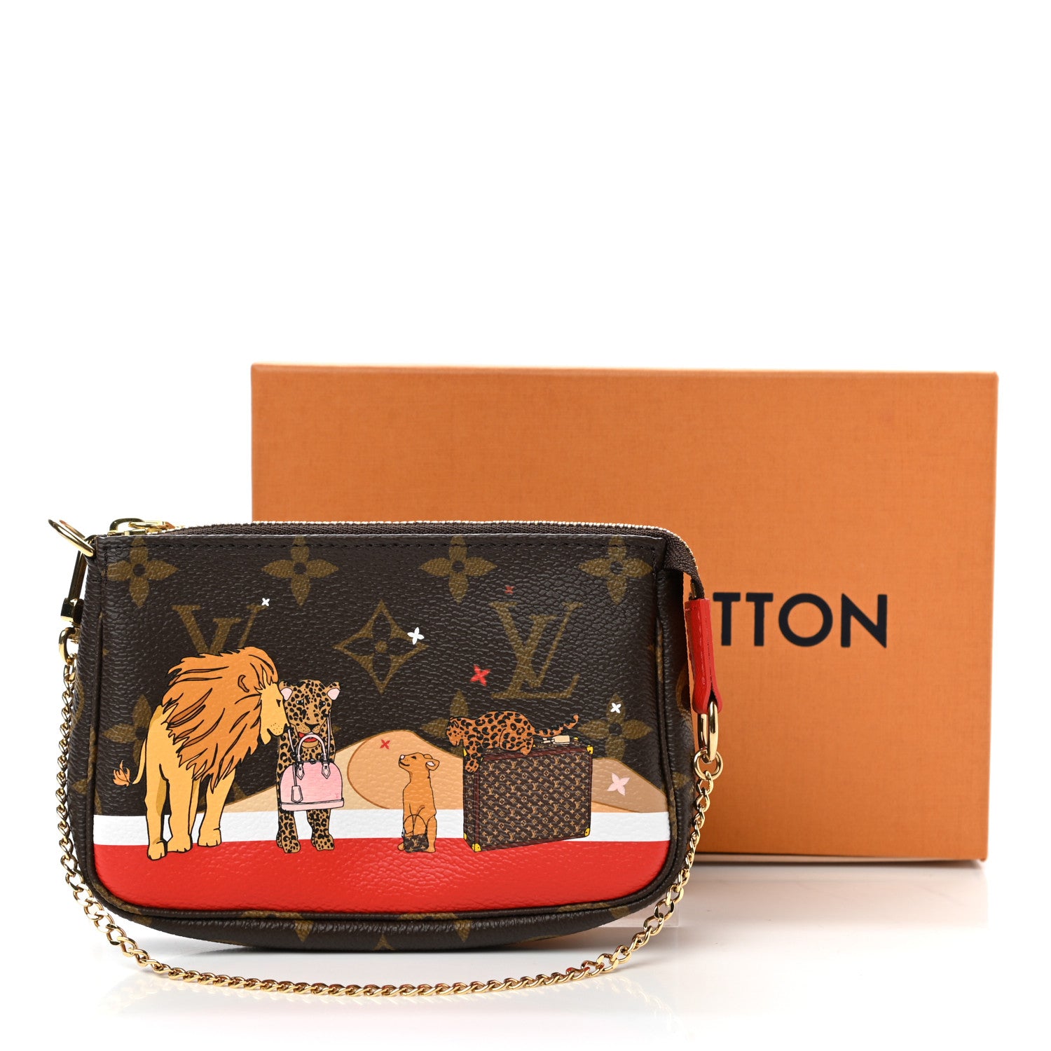 Louis Vuitton Monogram 2018 Christmas Animation Mini Cats Pochette Accessories 8 of 8